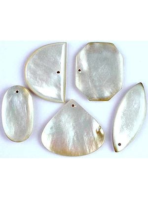 Lot of Five Top-Drilled Mother of Pearl Cabochons