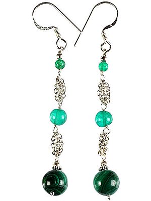 Malachite and Green Onyx Earrings