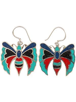 Nepalese Inlay Butterfly Earrings