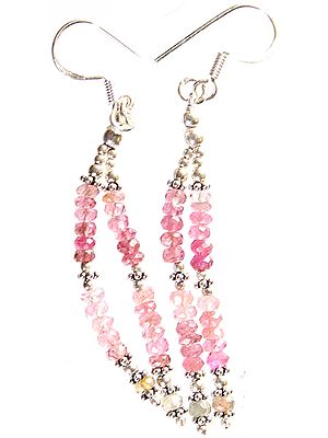 Pink Tourmaline Israel Cut Shower Earrings