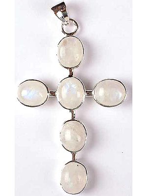 Rainbow Moonstone Cross