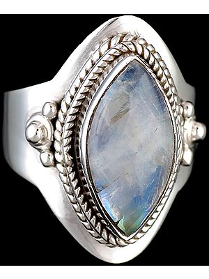 Rainbow Moonstone Marquis Ring