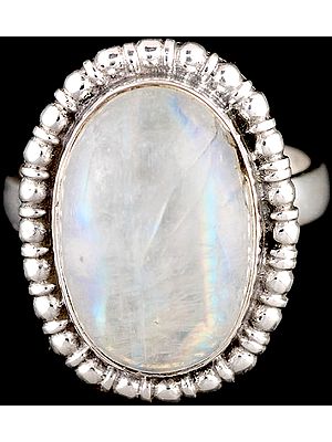 Rainbow Moonstone Oval Ring