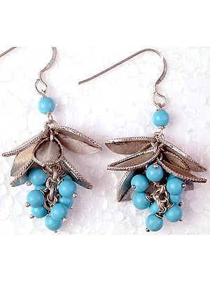 Robin's Egg Turquoise Bunch under Sterling Leaves