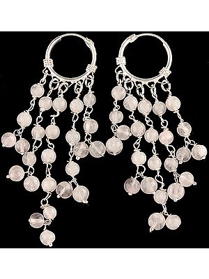 Rose Quartz Hoop Chandeliers