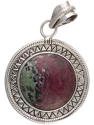 Ruby Zoisite Circular Pendant