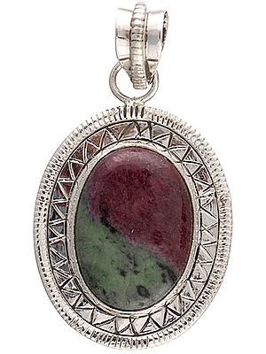 Ruby Zoisite Oval Pendant