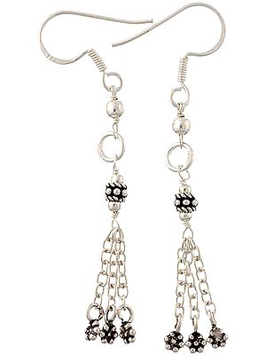 Shower Earrings of Sterling Silver