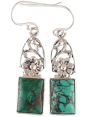 Spider's Web Turquoise Earrings