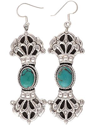 Turquoise Dorje Large Earrings