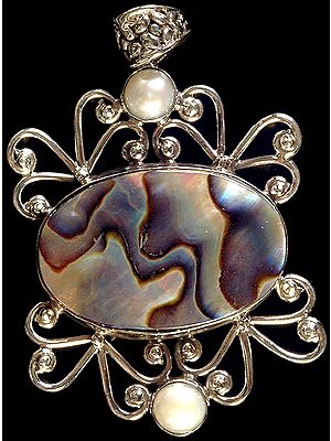 Abalone Oval Pendant with Pearl