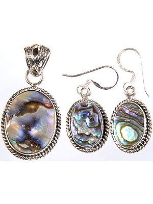 Abalone Pendant with Matching Earrings Set