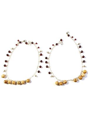 Agate and Garnet Anklets (Price Per Pair)