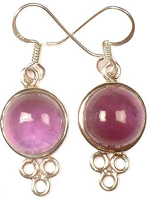 Amethyst Cabochon Earrings