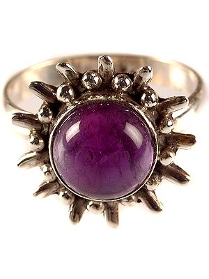Amethyst Circular Finger Ring