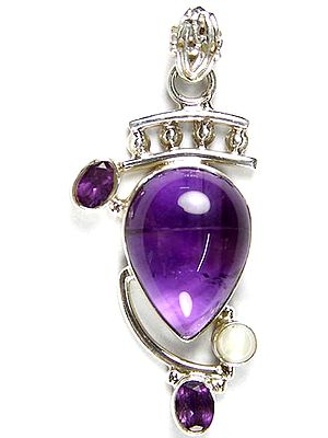 Amethyst Designer Pendant with Pearl
