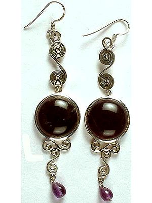 Amethyst Earrings with Dangle