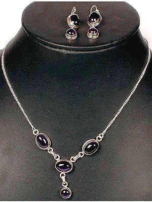 Amethyst Necklace & Earring Set