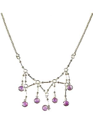 Amethyst Necklace with Spikes