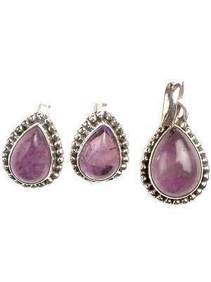 Amethyst Pendant & Earrings Set
