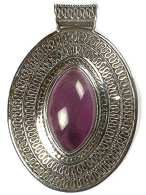 Amethyst Pendant with Filigree