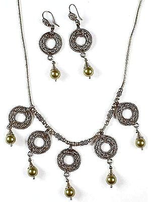 Antiquated Swarovski Necklace with Matching Earrings