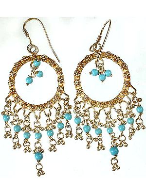 Antiquated Turquoise Hoop Chandeliers