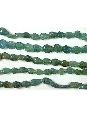 Aquamarine Carved Leaves