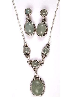 Aquamarine Necklace & Earrings Set