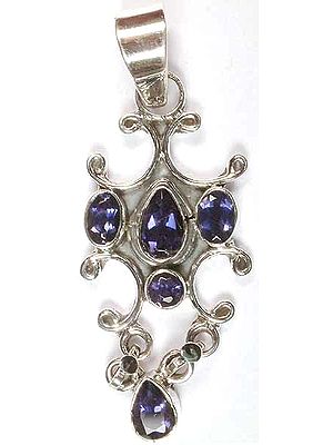 Art Deco Iolite Pendant