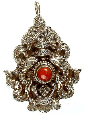 Ashtamangala Coral Pendant