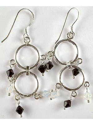 Australian Crystal Twin Hoop Earrings