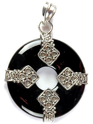 Black Onyx Donut Pendant
