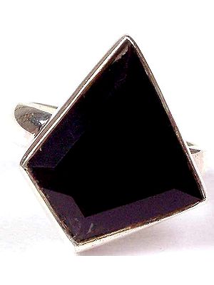 Black Onyx Faceted Ring