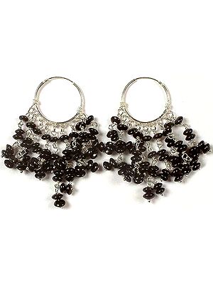 Black Onyx Hoop Chandeliers