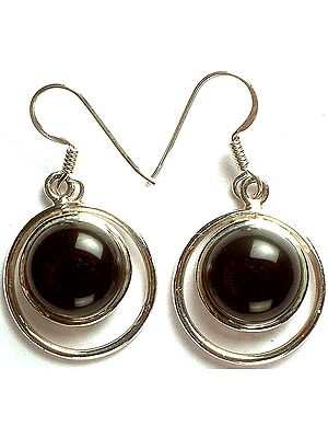 Black Onyx Hoop Earrings