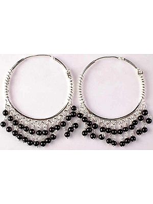 Black Onyx Hoops