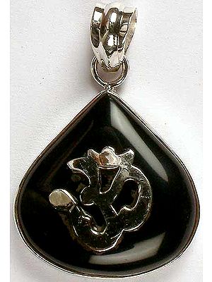 Black Onyx Tear Drop with Om