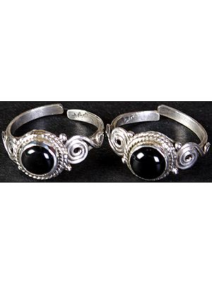 Black Onyx Toe Rings (Price Per Pair)