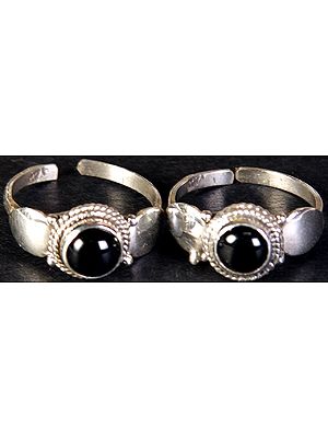 Black Onyx Toe Rings (Price Per Pair)