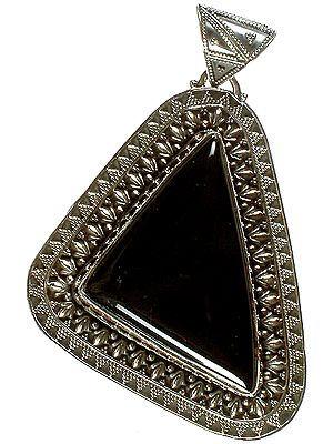Black Onyx Triangular Large Pendant