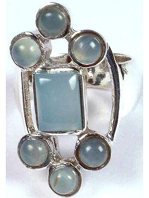 Blue Chalcedony Finger Ring