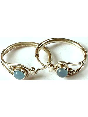 Blue Chalcedony Hoops