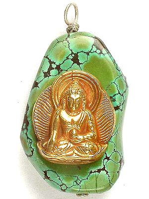 Buddha In Bhumisparsha Mudra On Turquoise