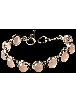 Cabochon Bracelet of Rose Quartz