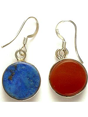 Carnelian & Lapis Lazuli Double-Sided Earrings