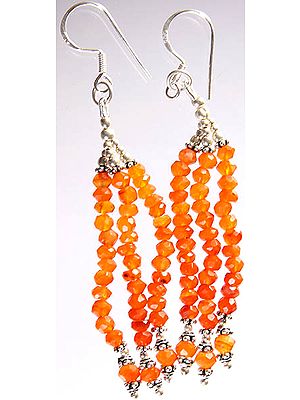 Carnelian Israel Cut Shower Earrings