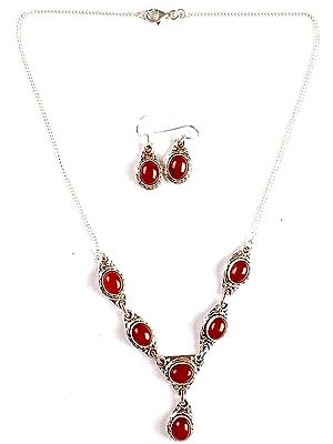 Carnelian Necklace & Earring Set