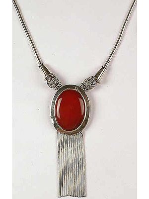 Carnelian Necklace with Sterling Showers