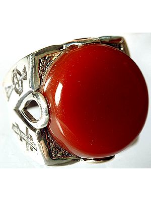 Carnelian Ring (Sides Engraved with Christian Symbols)
